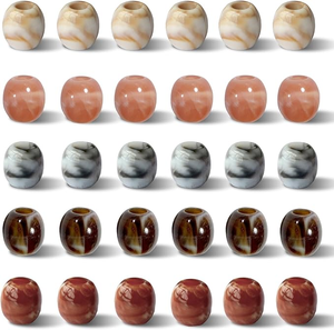 Perles rondes en résine écologiques faites à la main, vertes, brunes, ambre, en vrac pour la fabrication de bijoux - Product Image 1
