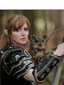 Conjunto de Armadura de Acero con Temática de Hadas, Pauldrones de Malla, Disfraz de Caballera Medieval para Mujer, Cosplay, Plateado, Grabado, Impreso y Pintado - Product Image 2
