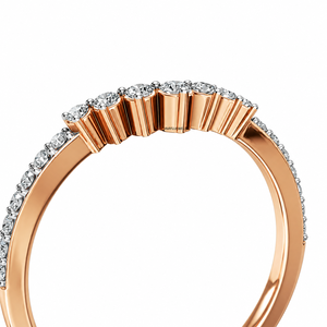 Anillo de Boda Elegante con Diamantes Cultivados en Laboratorio de Múltiples Formas Curvas para Mujer en Oro de 10K, 14K, 18K y Plata 925, 935 - Product Image 4