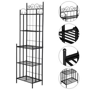 Scaffale di Stoccaggio in Metallo Nero a 5 Ripiani, Organizzatore Multiuso in Acciaio per Cucina, Garage, Bagno o Lavanderia, Accessorio RT - Product Image 5