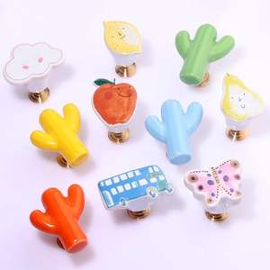 Poignées de porte d'armoire colorées en forme de citrouille, poignées de tiroir en céramique, boutons de commode et de garde-robe en porcelaine pour salle de bain, décoration créative pour la maison - Product Image 2