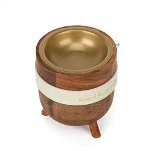 Quemador de Incienso de Madera con Recipiente de Metal, Quemador de Oud Árabe, Porta Incienso Tradicional, Decoración para el Hogar con Fragancia - Product Image 4