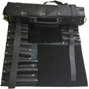 Sac à couteaux de chef en cuir véritable de haute qualité, grande capacité, portable, léger, 4-6 compartiments, rangement multi-outils pour chef - Product Image 1