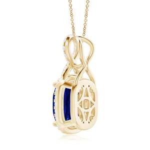 Colgante Infinito de Oro Sólido de 14K con Esmeralda Rectangular de 8*6mm y 1.25Ct, para Collar, Hermoso Colgante para Fiestas - Product Image 3