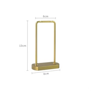 Support de présentation de bijoux rectangulaire moderne en métal pour colliers et boucles d'oreilles, finition noir et or - Product Image 4