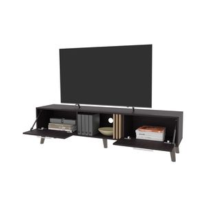 Mobile TV in Wengue con 2 Ante e Vano Aperto, Elegante Arredo per l'Intrattenimento Domestico - Product Image 5