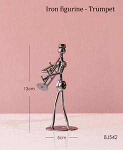 Ensemble de figurines décoratives modernes en métal argenté pour la décoration de salon, bureau, café et chambre d'amateurs de musique - Product Image 4