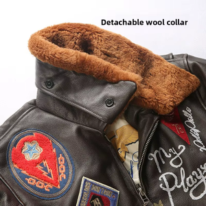 Custom Luxury Embroidered <b>Leather</b> <b>Jacket</b> Genuine <b>Leather</b> Motorcycle Fashion Coat OEM ODM Factory Sample Service - Product Image 4