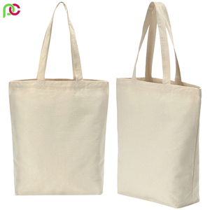 Bolso de mano liso impreso con logotipo personalizado, lona ecológica reutilizable con cremallera de algodón para ir de compras, muchos colores disponibles - Product Image 1