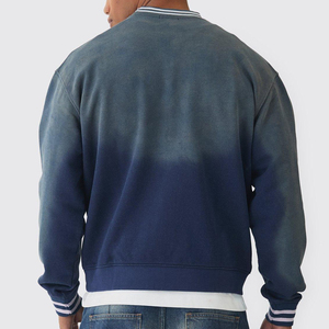 Sweat-shirt à col rond pour homme Coupe classique Couleur unie Tissu tricoté 100% coton Vêtement décontracté pour l'automne - Product Image 5