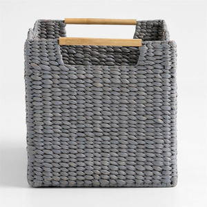 Cesta de Almacenamiento Rectangular Minimalista Tejida a Mano con Hierba Marina, Contenedor Decorativo Ecológico para el Hogar, Moderno para Sala de Estar - Product Image 4