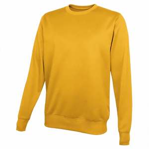 Sudadera Lisa Amarilla de Cuello Redondo para Hombre, de Forro Polar Grueso, Casual, Manga Larga, 100% Poliéster, con Bolsillo Superior, Transpirable y Holgada - Product Image 3