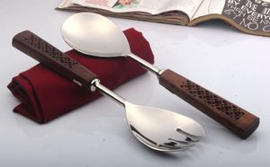 Offre Spéciale : Ensemble de Service 2 Pièces en Acier Inoxydable Écologique avec Manche Design – Cuillère à Salade ou Cuillère de Service au Design Élégant - Product Image 1