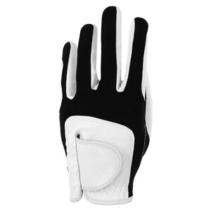 Gants de golf pour hommes, main gauche, pour golfeurs droitiers, cuir synthétique avec fermeture réglable en fibre, noir et blanc - Product Image 1