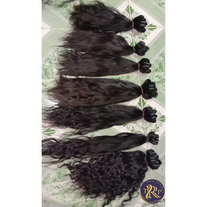 ผมแท้ 100% ยี่ห้อ Trp Hair Export แบบลอนคลายสีดำธรรมชาติ ความยาว 20 นิ้ว สำหรับถักเปียจาก Templesource ประเทศอินเดีย - Product Image 1