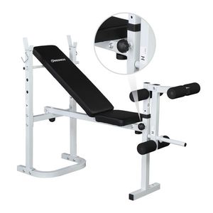 Panca da Allenamento Regolabile con Rack per Bilanciere e Leg Developer, Pieghevole per Home Gym, per Allenamento di Forza Giovanile - Product Image 1