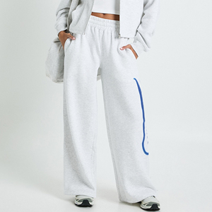 Pantalones Deportivos Anchos Personalizados para Mujer, Mezcla de Poliéster y Algodón, Estilo Holgado, Casual, para Calle, Venta al Por Mayor, OEM - Product Image 1