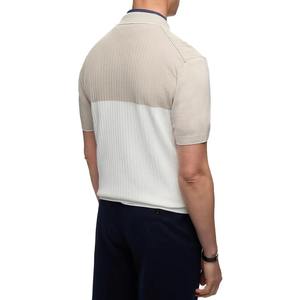 Ensemble de vêtements de golf décontractés pour homme, polo à blocs de couleur à manches courtes en coton tricoté respirant, blanc, beige, marine - Product Image 3