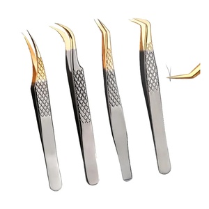 Pinces à cils en acier inoxydable de précision avec pointe lisse pour l'application d'extensions de cils - Product Image 3