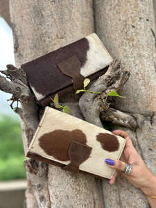 Cartera de cuero de piel de vaca, bolso de mano con pelo en piel oculta, bolso de mano de cuero de becerro, bolso de mano para mujer occidental - Product Image 2