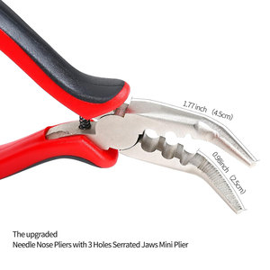 Pince à extensions de cheveux noire et rouge de précision, conception avancée à 3 trous pour extensions de cheveux à anneaux micro-nano, approuvée par les salons - Product Image 3