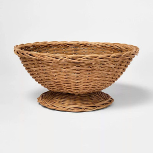 Corbeille à fruits décorative en rotin, élégant accent de table pour les intérieurs modernes, corbeille tressée, style traditionnel, décoration en rotin - Product Image 1