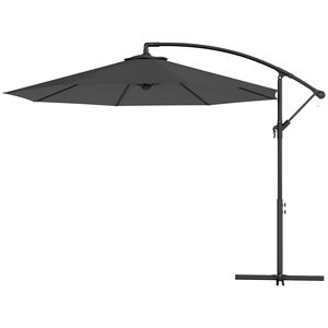 Ombrellone da Patio a Braccio Laterale Inclinabile Grigio da 3 Metri con Protezione UV, Impermeabile, in Poliestere, Base a Croce (Peso Non Incluso) - 3M - Product Image 1