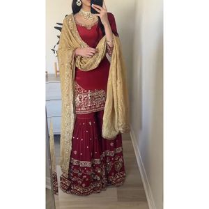 ชุดปาร์ตี้ออกแบบปักสำหรับผู้หญิงชุด dupatta ส่วนบนล่าง - Product Image 5