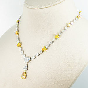 Collier pendentif en diamant jaune intense et blanc bicolore 14 carats IGI, idéal pour la mode et les cadeaux, vente en gros - Product Image 5