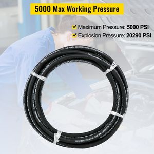 Tubo Idraulico da 50 Piedi con 2 Treccia in Filo d'Acciaio ad Alta Resistenza, Diametro Interno 1/2 Pollice, 5000 PSI Max, Componenti Idraulici in Gomma - Product Image 3