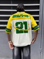 Camiseta de Fútbol de Malla Oversize Personalizable con Estampado Gráfico de Estrella y Número Personalizado, Estilo Urbano Unisex, Proveedor Mayorista