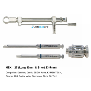 ไขควงสำหรับรากฟันเทียม 1.27 พร้อมหัวต่อแบบ Latch Hex และประแจแรงบิด ใช้ได้กับ Zimmer - Product Image 1