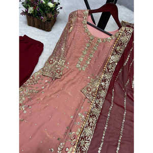 Hermosa ropa tradicional china Top-Plazzo y Fancy Dupatta para fiestas - Product Image 5