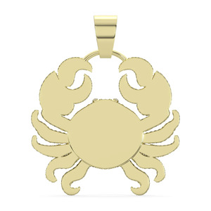 Runder Moissanit-Krabbenschmuckanhänger aus 14K Gelbgold mit Mikro-Pavé-Besatz, Hip-Hop-Schmuck für Männer, Jubiläumsgeschenk für den Ehemann. - Product Image 4