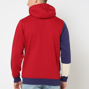 Sweat-shirt à capuche pour homme, rouge et bleu marine, avec imprimé sur le devant, coupe classique, en polaire, décontracté, pour l'automne - Product Image 3