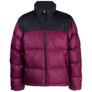 Wholesale Men's Two-Tone Puffer <b>Jacket</b> Burgundy Black Winter <b>Warm</b> Padded Coat Windproof Outdoor High Neck Quilted Bubble <b>Jacket</b> - Product Image 1