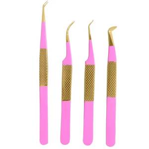 แหนบต่อขนตา Morje Surgical สีชมพูเคลือบทอง ทำจากสแตนเลสสตีล ปลายแหลมละเอียด เรียบเนียน ขนาด 10 มม. สำหรับต่อขนตา - Product Image 2