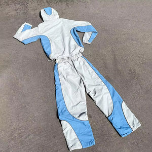 Fabricant de survêtements personnalisés, veste zippée brodée, ensemble jogging, pantalon de survêtement en nylon bicolore, coupe-vent, survêtements pour hommes - Product Image 5