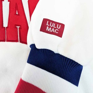 Sweat-shirt à capuche surdimensionné LULU MAC avec imprimé lettres appliquées, unisexe, décontracté, bleu clair, en tissu French Terry tricoté 100% coton, 2 pièces - Product Image 5