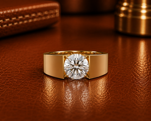 Bague de fiançailles solitaire en or pur 14 carats avec diamant de laboratoire rond certifié IGI 1,50 ct pour femme, bijoux fins unisexes - Product Image 1
