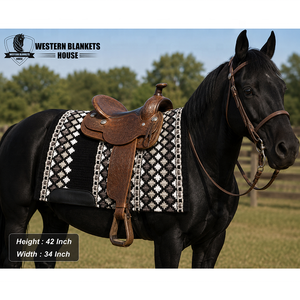 Luxury New Zealand Wool <b>Heavy</b> Horse Show Pad Handmade Western Saddle Pad OEM Available for <b>Heavy</b> Horses Equestrian Riding OEM - Product Image 4