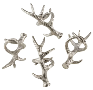 Hand Casted Technique Silver Antler Napkin <b>Ring</b> For Christmas Decoration Food Grade <b>Cheap</b> Price - Product Image 4