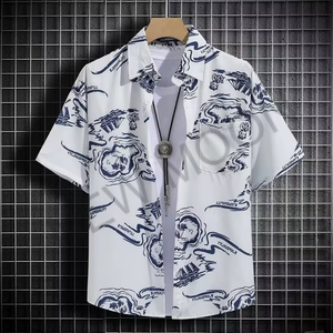 Chemise de plage décontractée pour homme à manches courtes, style hawaïen personnalisé, imprimé cool, chemise de couple - Product Image 2