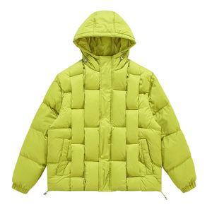Men's Winter Warm Puffer Hip Hop Style Puffer Outwear with Solid Color <b>Canvas</b> Stand Collar Hooded Design for Streetwear - Product Image 1