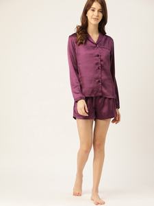 Conjunto de pijama de seda para mujer, ropa de dormir de calidad, pantalones cortos de manga corta, holgados, de talla grande, para verano - Product Image 5