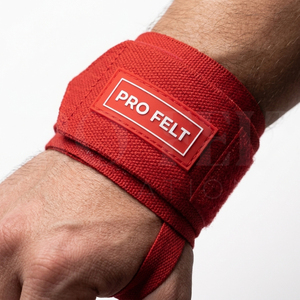 Custom Red Color Plain <b>Blank</b> Wrist Wraps for Weightlifting Training Support Adjustable Heavy Duty Gym Fitness Powerlifting Strap - Product Image 3