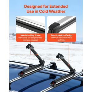 Portasci e Portasnowboard Universale in Alluminio per Tetto Auto con Serratura, per 4 Paire di Sci e 2 Snowboard - Product Image 6