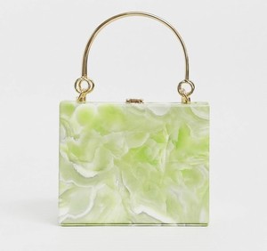 Bolso de mano de resina epoxi de lujo elegante con asa sofisticada, para eventos festivos, con acabado efecto mármol, bolso de moda. - Product Image 3