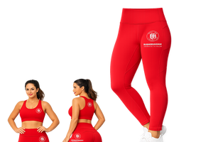 Legging uni en Spandex/Polyester, longueur intégrale, taille mi-haute élastique, séchage rapide, écologique et respirant - Product Image 2