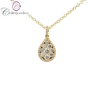 จี้สร้อยข้อมือเพชรธรรมชาติสีขาว/เหลืองทอง AU750ยาว18K ทำด้วยมือสำหรับเป็นของขวัญ - Product Image 1